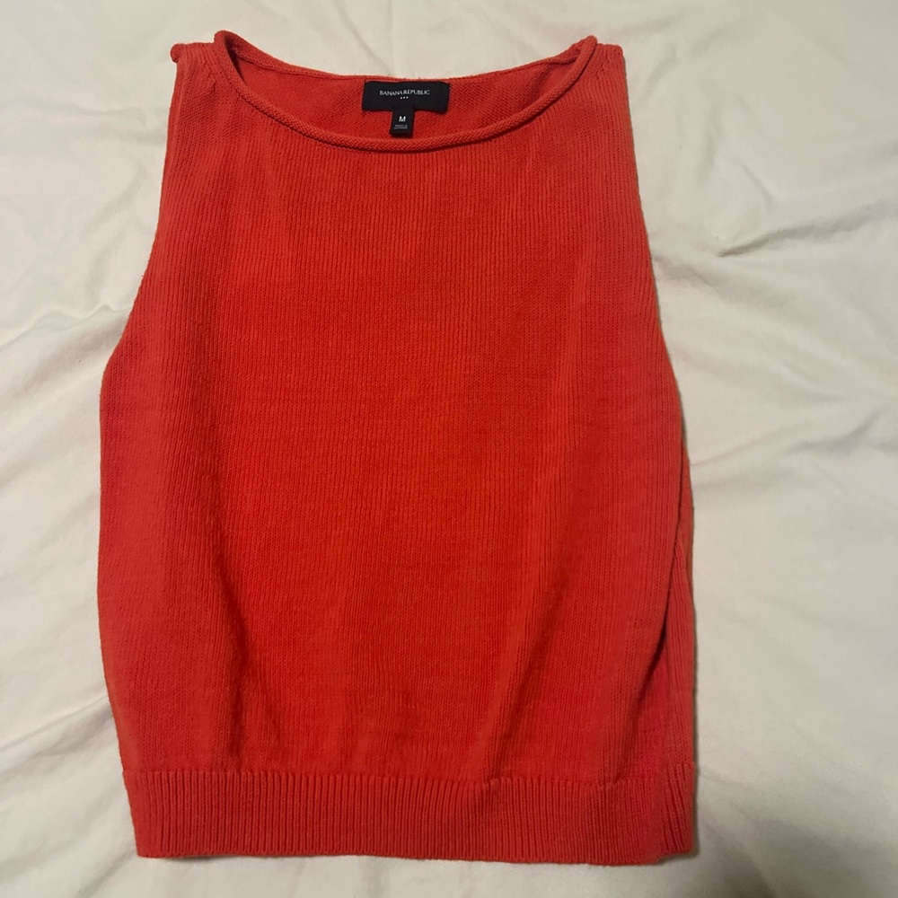 Banana Republic Orange Sleeveless Knit Top